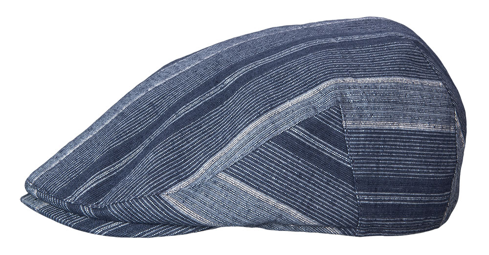Blue Textured Stripe Ivy Cap, Small - Contemporary & Linwood Summer Clearance
